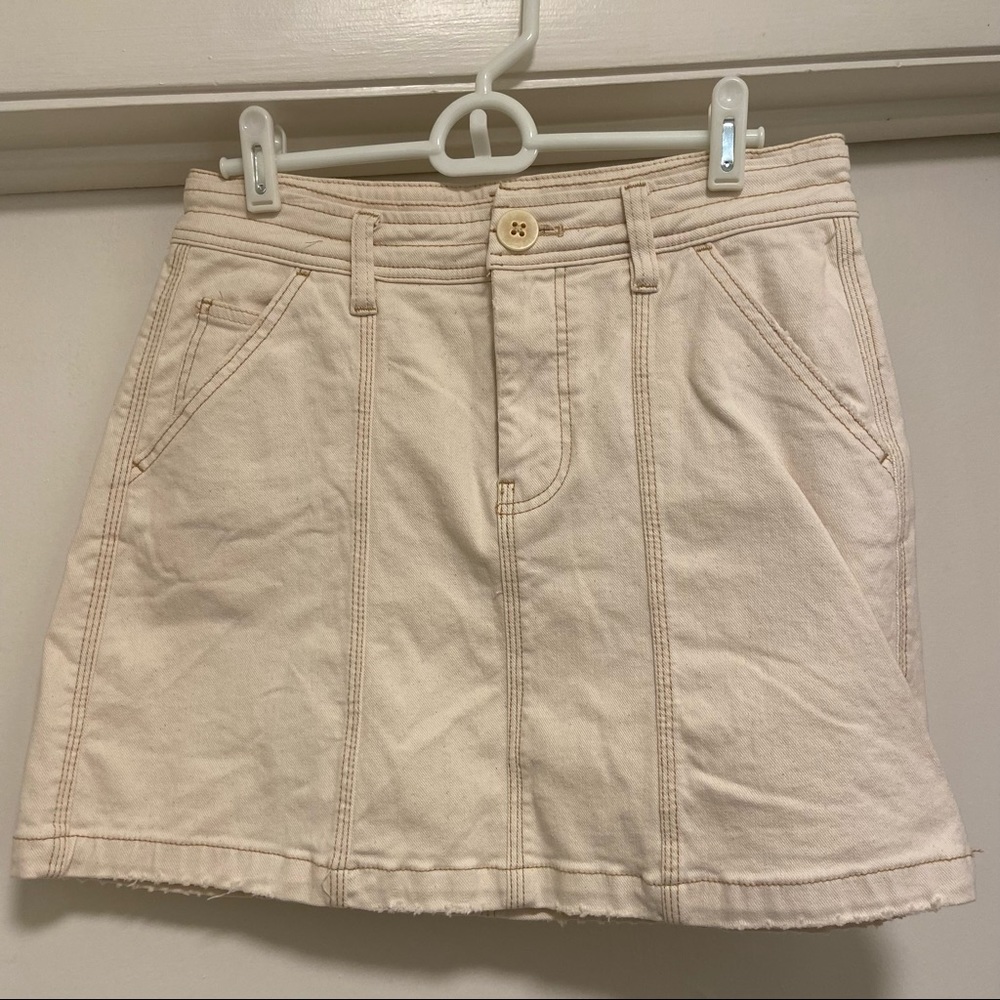 Free People off white denim skirt
